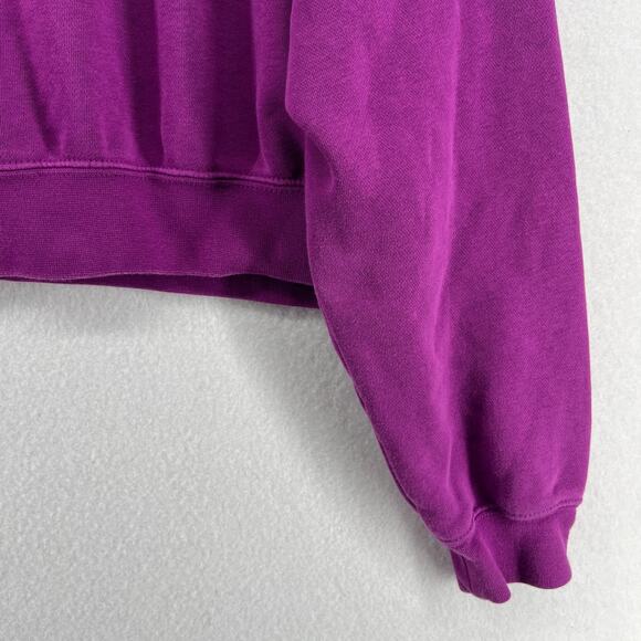NIKE Hoodie Womens M Sportswear Club Fleece Pullover Cropped Sweatshirt Purple - Picture 8 of 16